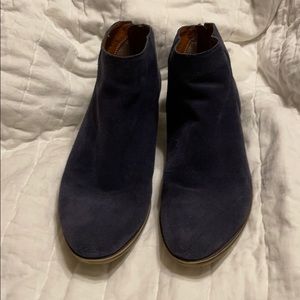 Lucky Brand Navy Blue Suede Ankle Booties Size 9.5